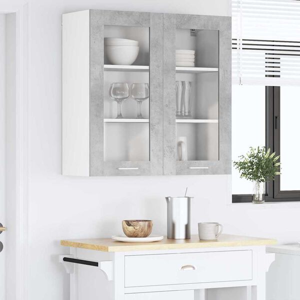 vidaXL Hanging Cabinet Concrete Grey 80 x 31 x 80 cm Engineered Wood