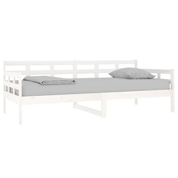 vidaXL Day Bed without Mattress White Solid Wood Pine 90x200 cm