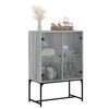 vidaXL Side Cabinet with Glass Doors Grey Sonoma 69x37x100 cm