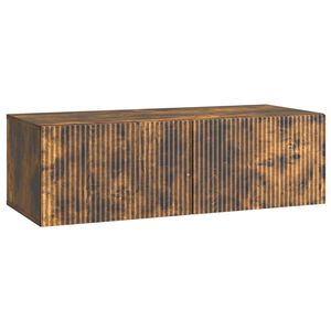 vidaXL Wall-Mounted TV Cabinet Wall-mounted Smoked Oak 98 x 41 x 30 cm