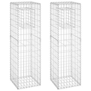 vidaXL Gabion Basket Posts 2 pcs 40x40x140 cm Iron