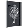 vidaXL Garden Gate Anthracite 100x125 cm Steel Tree Design