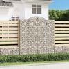 vidaXL Arched Gabion Basket 200x50x220/240 cm Galvanised Iron