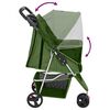 vidaXL Folding Dog Stroller Green 80x46x98 cm Oxford Fabric