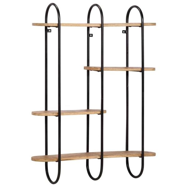 vidaXL Wall Shelf 90x20x116.5&nbsp;cm Solid Rough Wood Mango