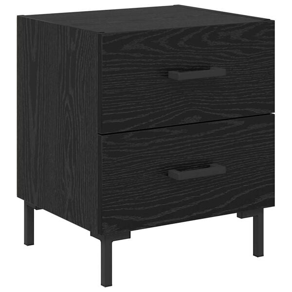 vidaXL Bedside Cabinet Black Oak 40 x 35 x 47.5 cm Engineered Wood
