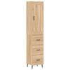 vidaXL Highboard Sonoma Oak 34,5x34x180 cm Engineered Wood