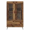 vidaXL Highboard Old Wood 69.5 x 31 x 115 cm Engineered Wood and Glass