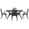 vidaXL Garden Dining Set 5 pcs Black Aluminium
