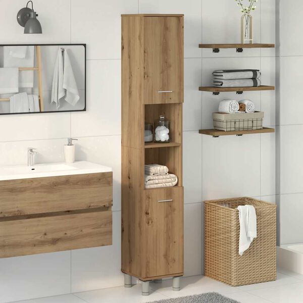 vidaXL Bathroom Cabinet Artisan Oak 30x30x179 cm Engineered Wood
