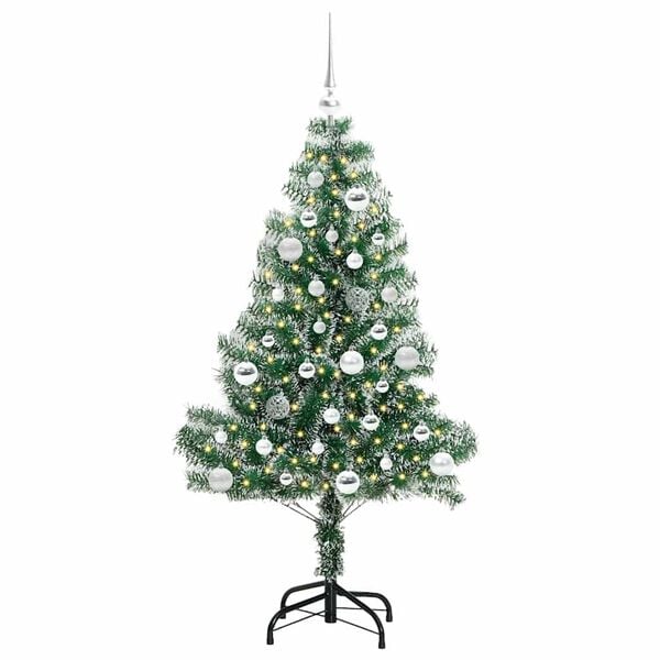 vidaXL Artificial Christmas Tree Snow Flocked with LED Light 150 cm