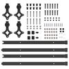 vidaXL Sliding Door Hardware Kit 305 cm Steel Black