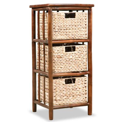 vidaXL Chest of Drawers Bamboo and Water Hyacinth 36x33x80 cm