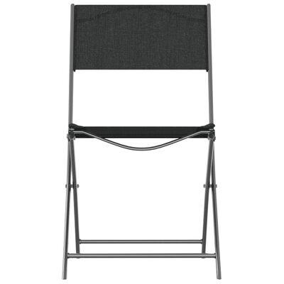 vidaXL Folding Outdoor Chairs 2 pcs Black Steel and Textilene