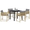 vidaXL Garden Dining Set 5 pcs Beige Poly Rattan