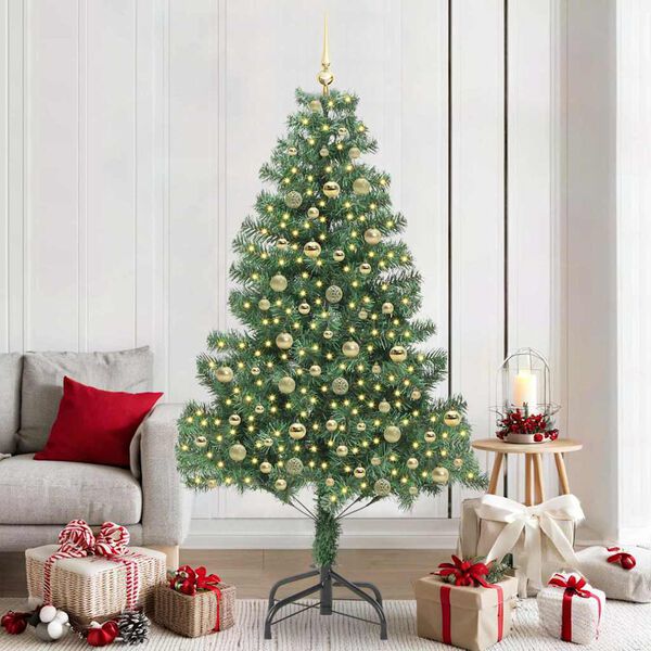 vidaXL Christmas Tree with 300 LEDs with Stand Green 210 cm PVC