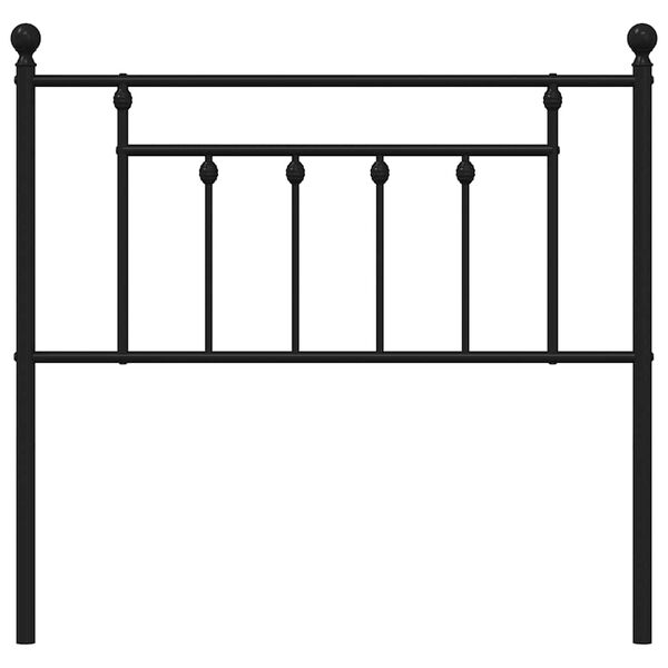 vidaXL Metal Headboard Black 90 cm