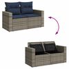 vidaXL 7 Piece Garden Sofa Set with Cushions Black Poly Rattan Acacia