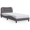 vidaXL Bed Frame with LED without Mattress "Hvar" Grey 90x190 cm