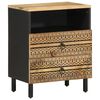 vidaXL Bed Cabinet Black 50x33x62 cm Solid Rough Wood Mango