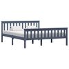 vidaXL Bed Frame without Mattress Grey Solid Pine Wood 160x200 cm (283230+321989)
