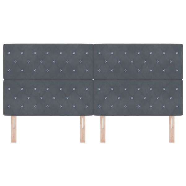 vidaXL Headboard with Headboard Dark Grey 200 cm Faux Leather