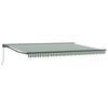 vidaXL Manual Retractable Awning Green and White 4.5 x 3.5 m