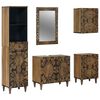 vidaXL Bathroom Furniture Set with Drawer 5 pcs Brown Solid Mango Wood