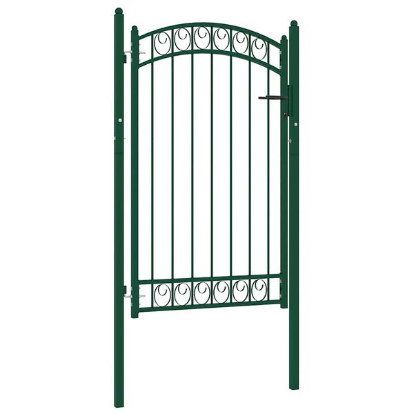 vidaXL Fence Gate Emmen with Arched Top Steel 100x106 cm Green