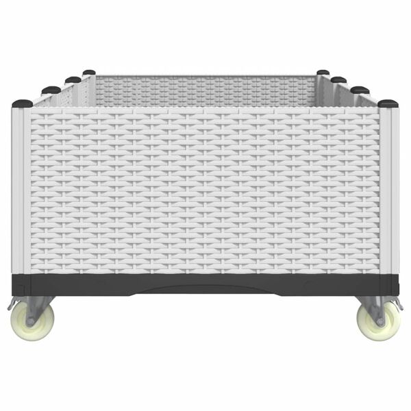 vidaXL Garden Planter with Wheels White 150x80x54 cm PP