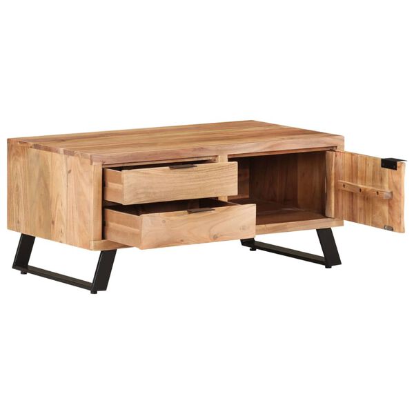 vidaXL Coffee Table 90x50x40 cm Solid Acacia Wood with Live Edges