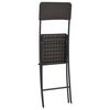 vidaXL Folding Bar Chairs 2 pcs HDPE and Steel Brown Rattan Look