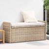 vidaXL Storage Bench with Cushion Natural 110 x 40 x 50 cm Rattan