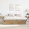 vidaXL Bed Frame without Mattress Artisan Oak 200x200cm Engineered Wood