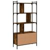 vidaXL Bookcase with Doors Smoked Oak 76.5x30x154.5 cm Engineered Wood