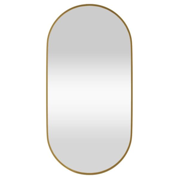 vidaXL Wall-mounted Mirror Gold 20x40 cm Oval