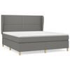 vidaXL Box Spring Bed with Mattress Dark Grey 160x200 cm Fabric