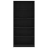 vidaXL 5-Tier Book Cabinet Black 80x24x175 cm Engineered Wood