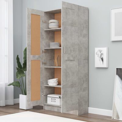 vidaXL Book Cabinet Concrete Grey 82.5x30.5x185.5 cm Engineered Wood