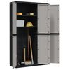 vidaXL Outdoor Storage Cabinet Grey and Black 97x37x165 cm PP