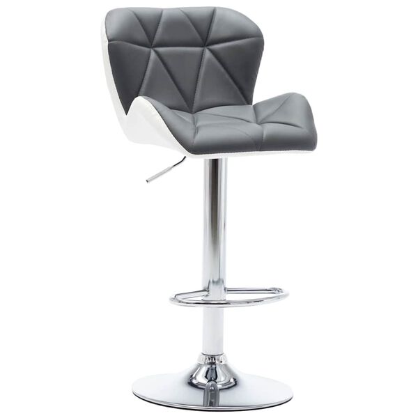 vidaXL Bar Stool 2 pcs Grey 44 x 48 x 105.5 cm Faux Leather