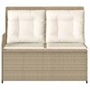 vidaXL Garden Bench with Cushion Beige Poly rattan