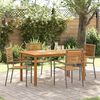 vidaXL Garden Dining Set 5 pcs Grey Poly rattan