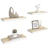 vidaXL Floating Wall Shelves 4 pcs Oak and White 60x23.5x3.8 cm MDF