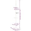 vidaXL Floor to Ceiling Cat Tree Light Grey 263.5-289.5 cm
