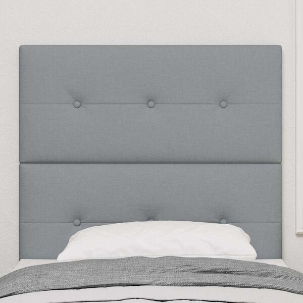 vidaXL LED Headboard with LED Strip Lights Light Grey 100 cm Polyester