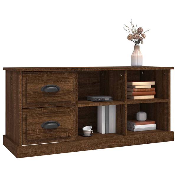 vidaXL TV Cabinet Brown Oak 102x35.5x47.5 cm Engineered Wood