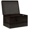 vidaXL Wooden Box with Lid and Handles Black 40x30x23cm Solid Wood Pine