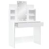vidaXL Dressing Table with LED Lights High Gloss White 96x40x142 cm