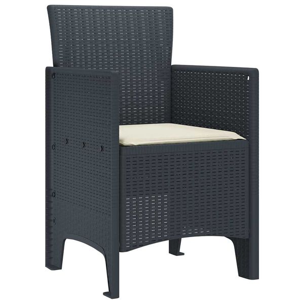 vidaXL Garden Chair 2 pcs Anthracite 53 x 49 x 85 cm PP